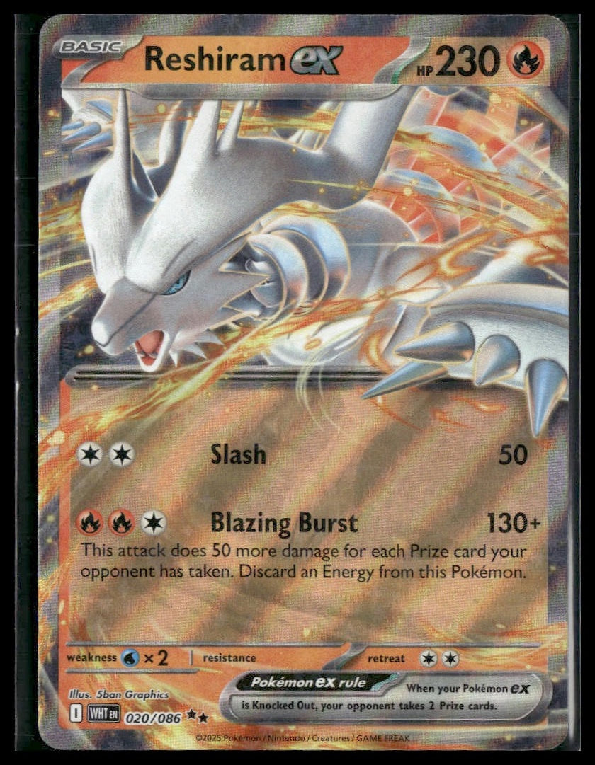 Reshiram ex #020/086 White Flare NM