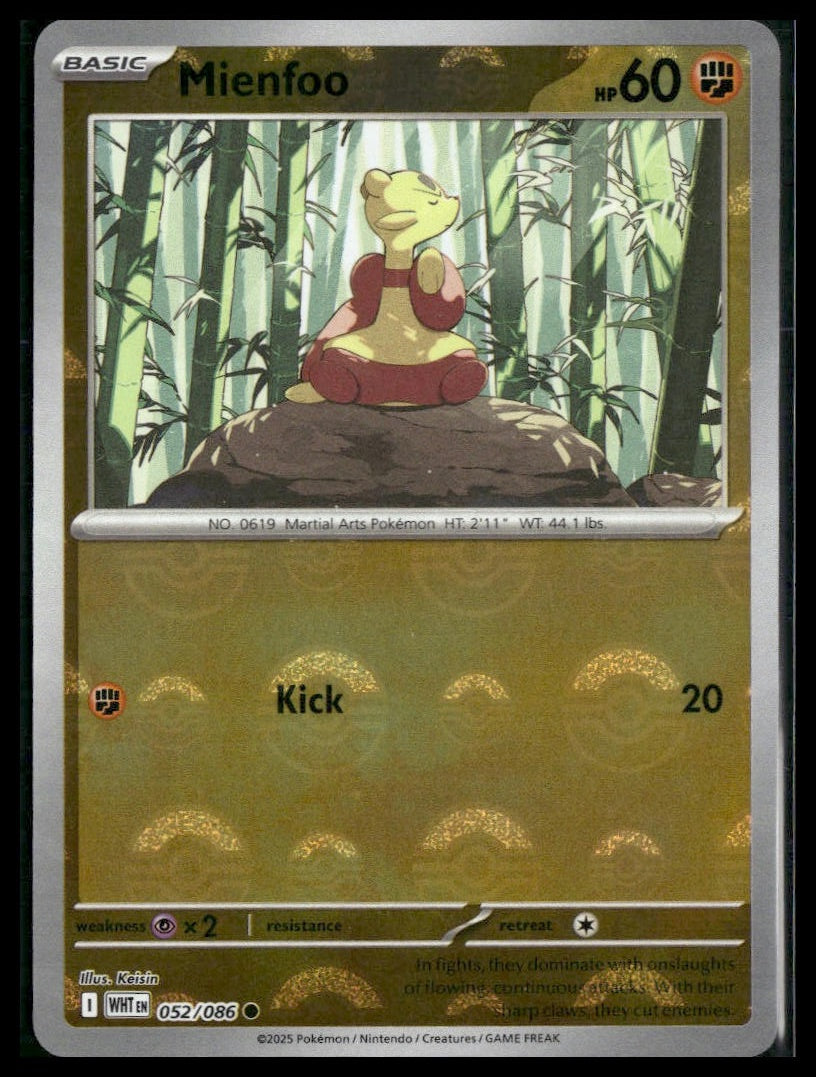 Mienfoo (Poke Ball) #052/086 White Flare NM