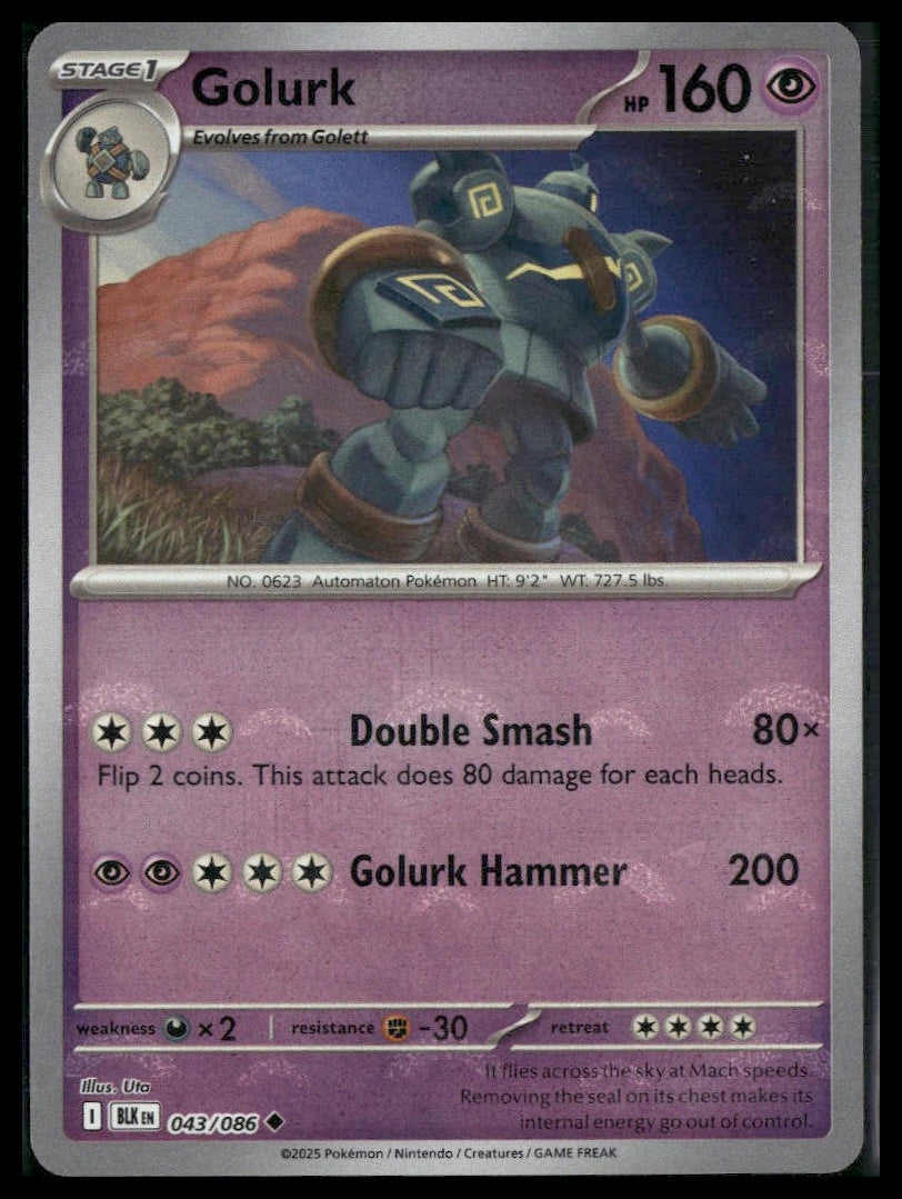 Golurk (Poke Ball) #043/086 Black Bolt NM