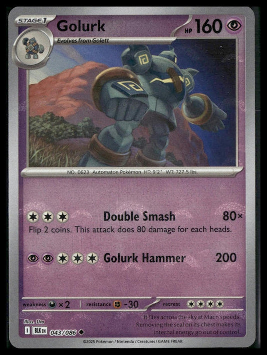 Golurk (Poke Ball) #043/086 Black Bolt NM