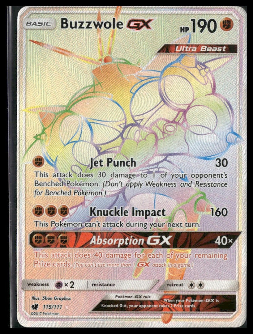 Buzzwole GX (Secret) #115/111 SM - Crimson Invasion MP