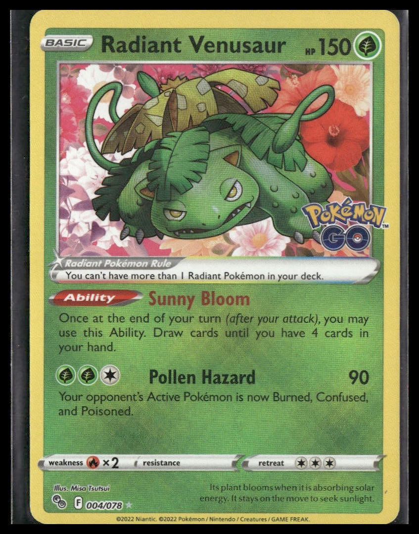 Radiant Venusaur #004/078 Pokemon GO NM