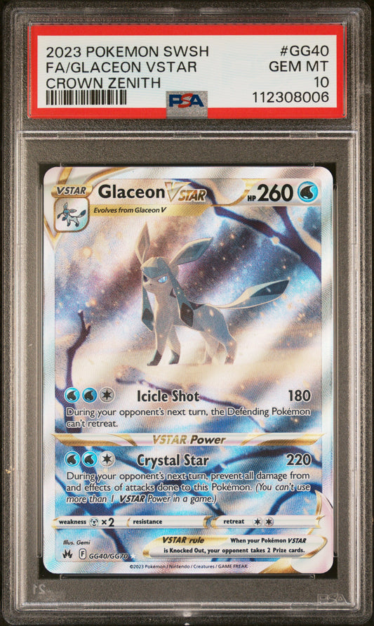 PSA 10 Glaceon VSTAR #GG40 Crown Zenith