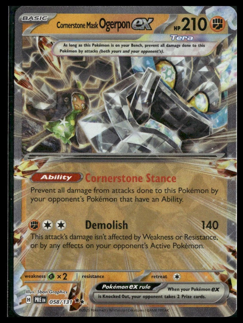 Cornerstone Mask Ogerpon ex #058/131 Prismatic Evolutions NM