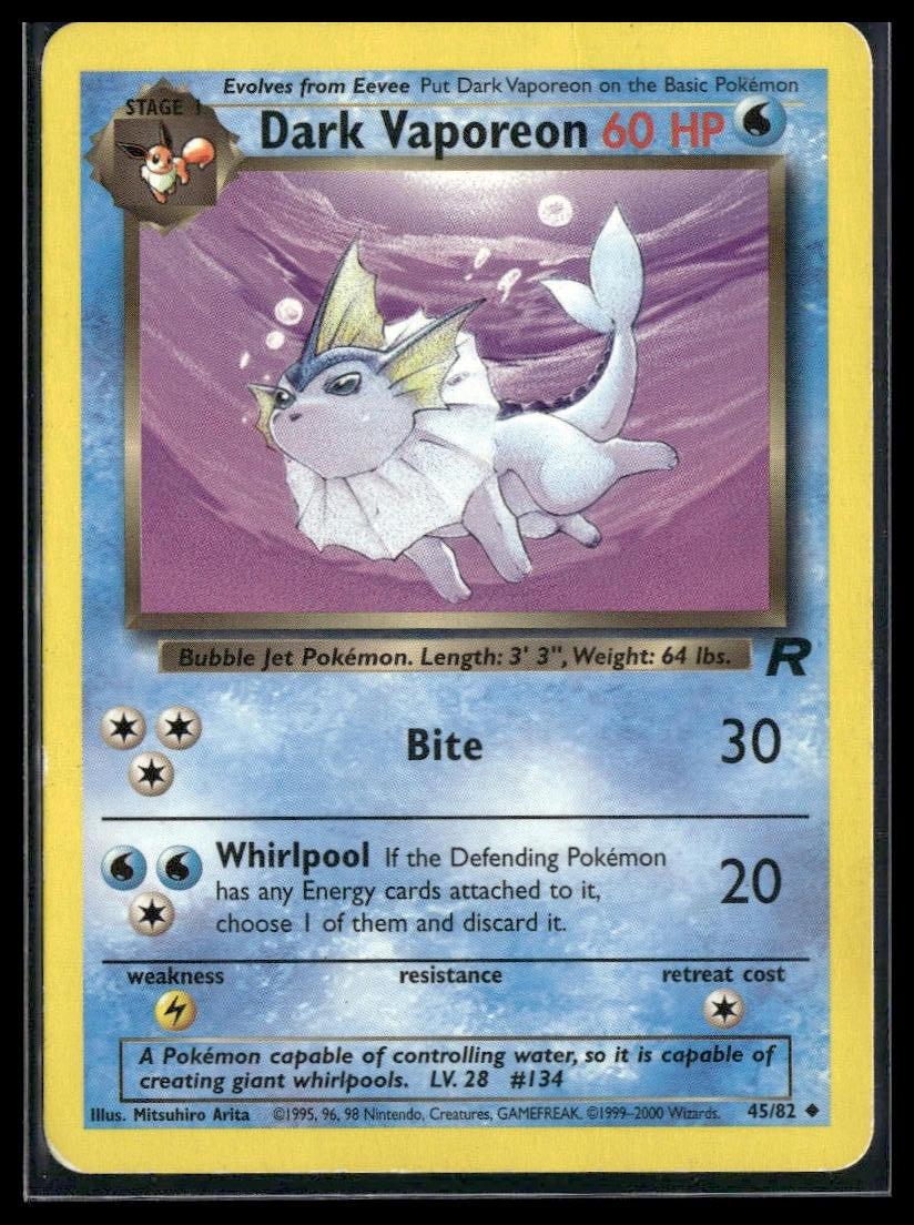 Dark Vaporeon #45/82 Team Rocket MP