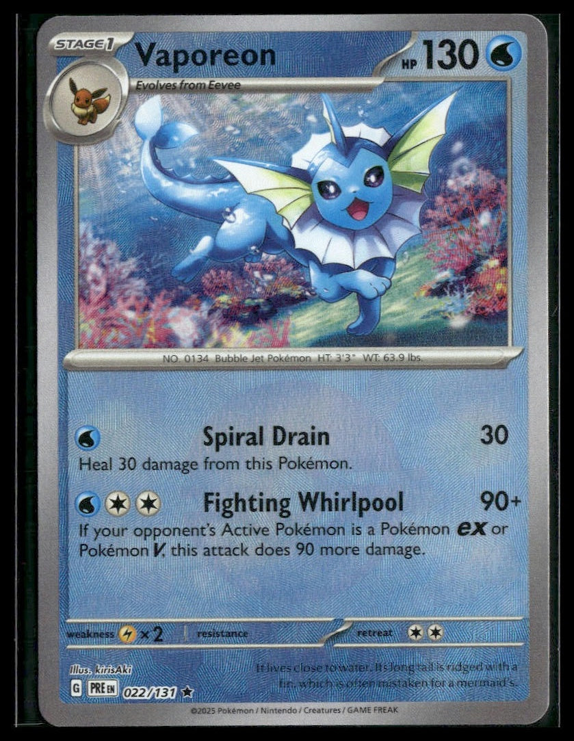 Vaporeon (Poke Ball) #022/131 Prismatic Evolutions NM