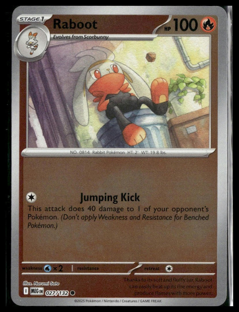 Raboot #027/132 Reverse Holo Mega Evolution NM