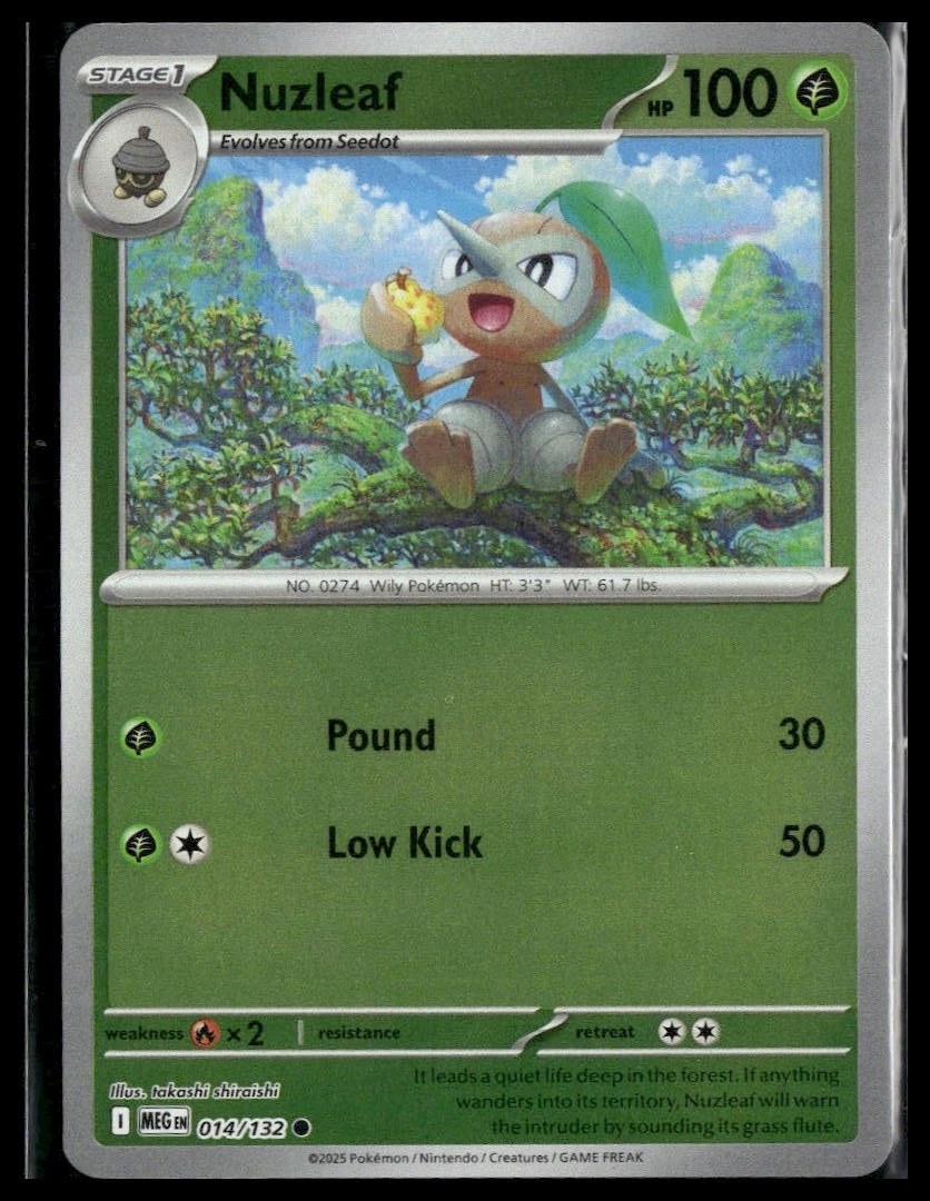Nuzleaf #014/132 Reverse Holo Mega Evolution NM