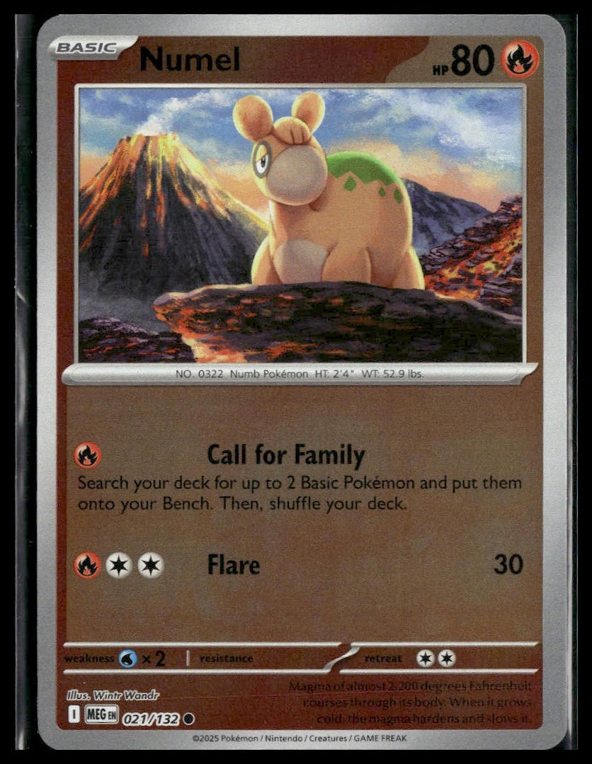Numel #021/132 Reverse Holo Mega Evolution NM