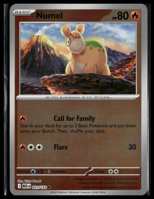 Numel #021/132 Reverse Holo Mega Evolution NM
