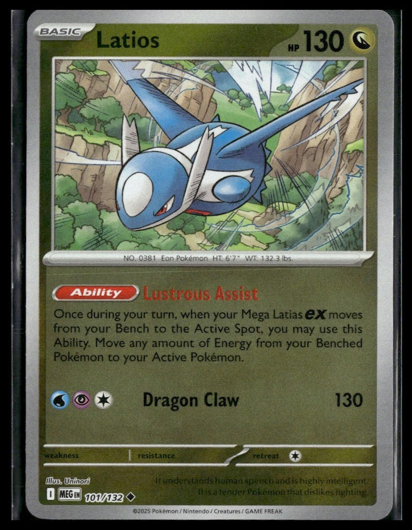 Latios #101/132 Reverse Holo Mega Evolution NM
