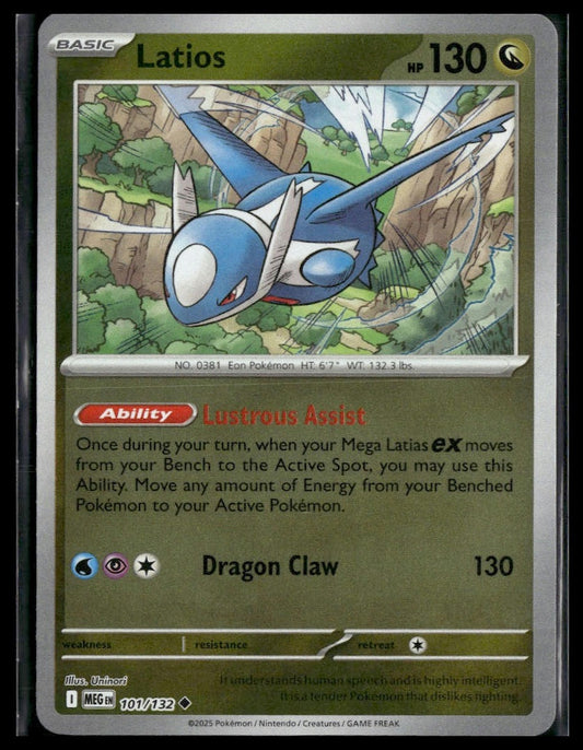 Latios #101/132 Reverse Holo Mega Evolution NM