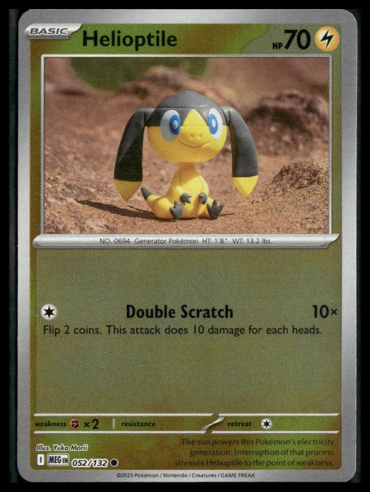 Helioptile #052/132 Reverse Holo Mega Evolution NM