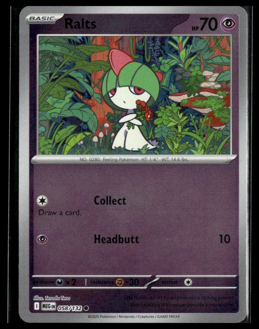 Ralts #058/132 Reverse Holo Mega Evolution NM