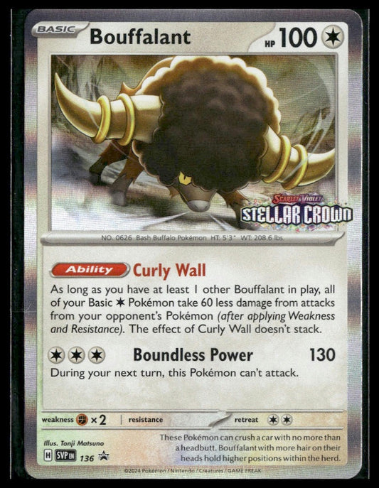 Bouffalant #136 STAMP Stellar Crown Promo VLP