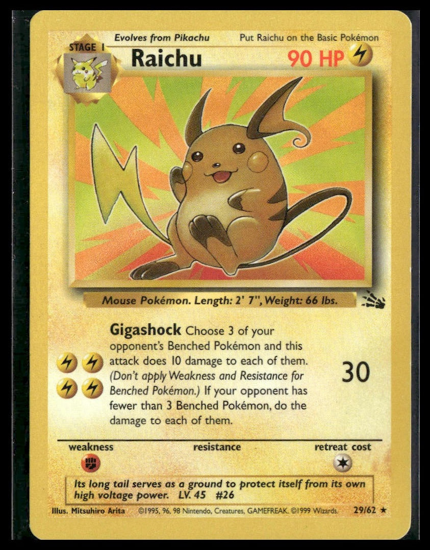 Raichu #29/62 Fossil LP