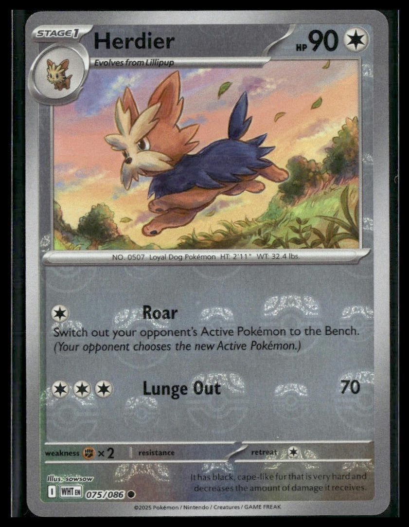 Herdier (Master Ball) #075/086 White Flare NM
