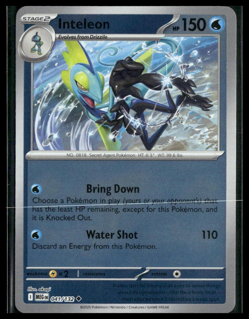 Inteleon #41/132 Reverse Holo Mega Evolution NM