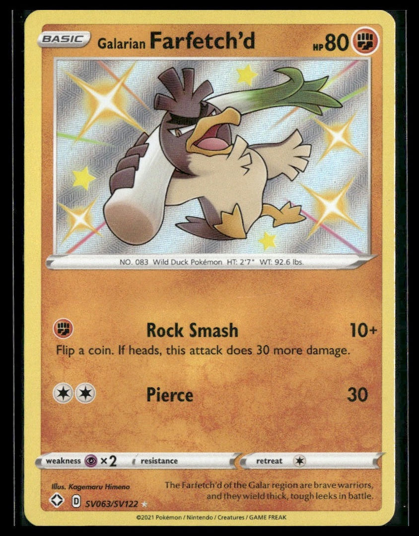 Galarian Farfetch'd #SV063/SV122 Shining Fates: Shiny Vault LP