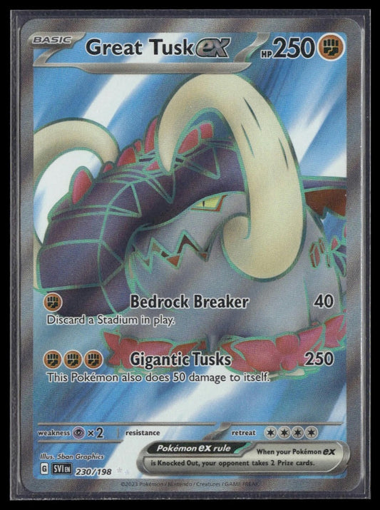 Great Tusk ex #230/198 Scarlet & Violet Base Set NM