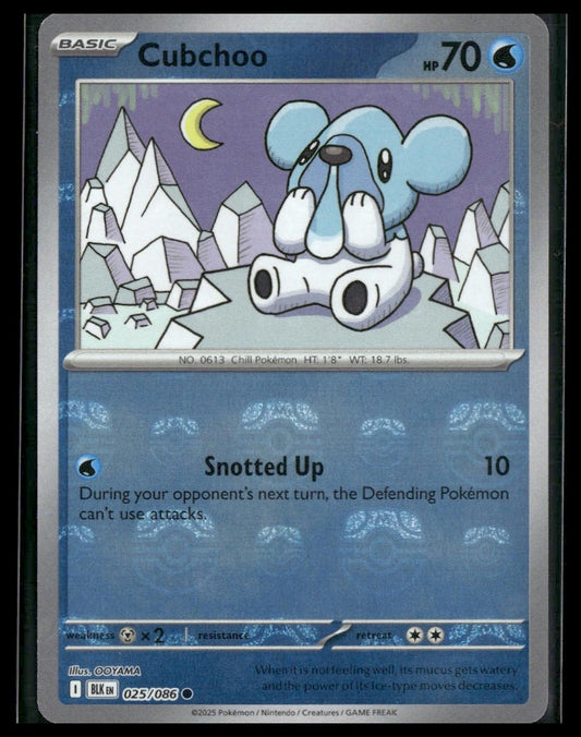 Cubchoo (Master Ball) #025/086 Black Bolt NM