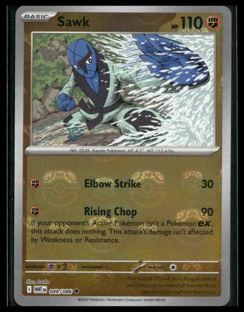 Sawk (Master Ball) #049/086 White Flare NM