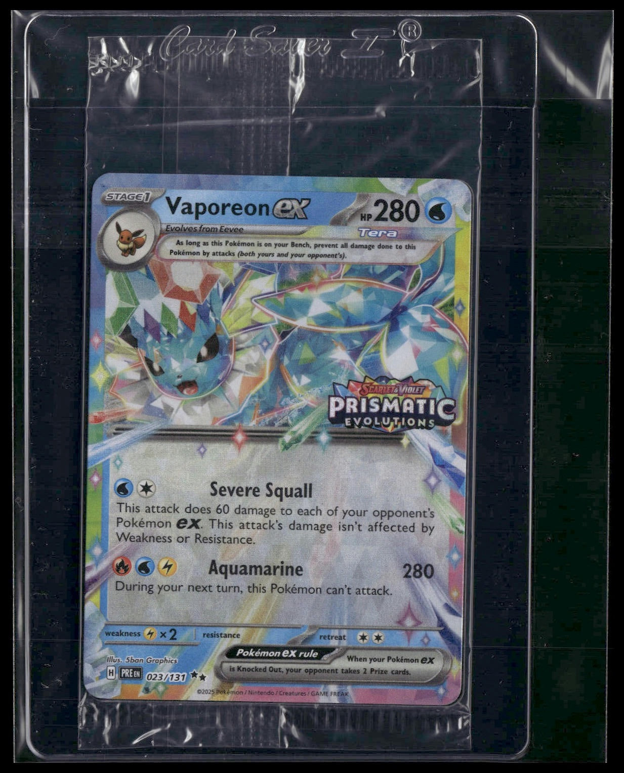 Vaporeon ex #023/131 SEALED STAMP Prismatic Evolutions Promo NM
