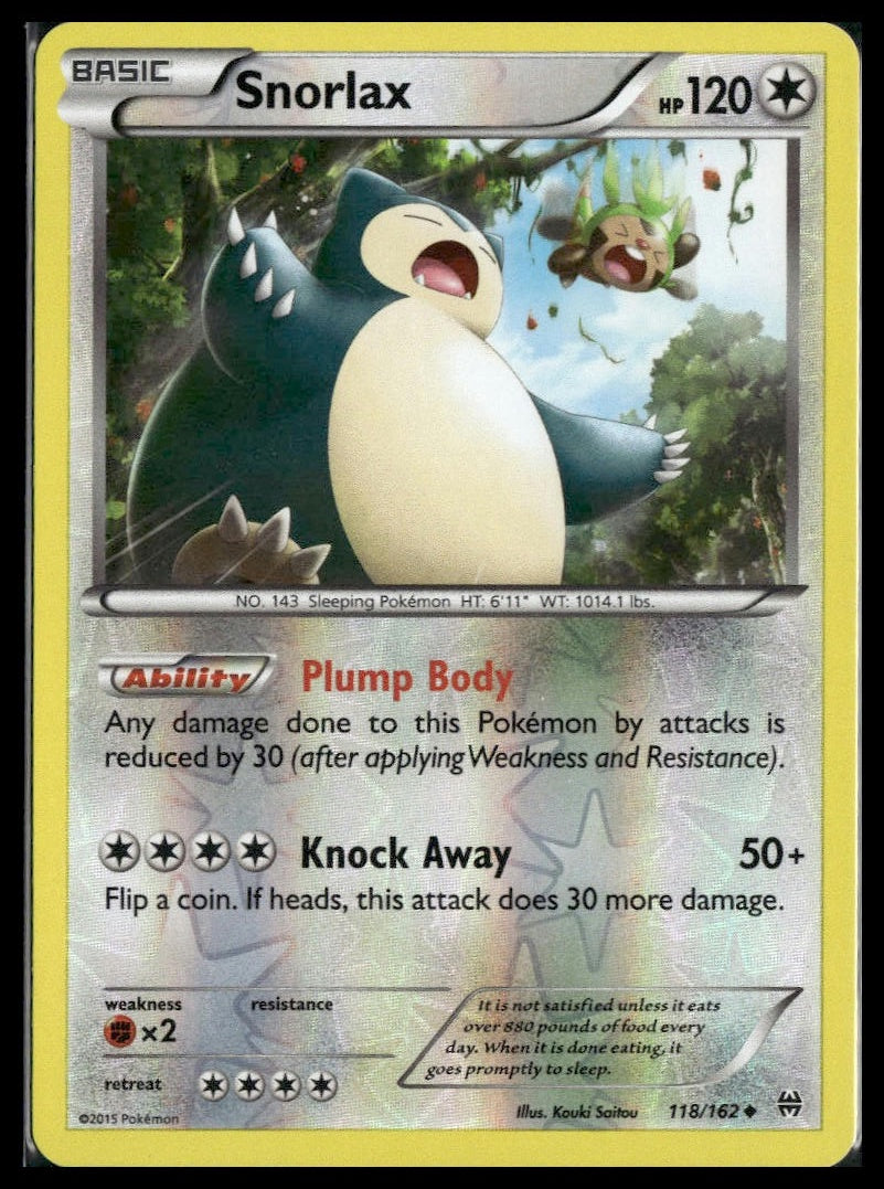 Snorlax #118/162 Reverse Holo XY - BREAKthrough LP