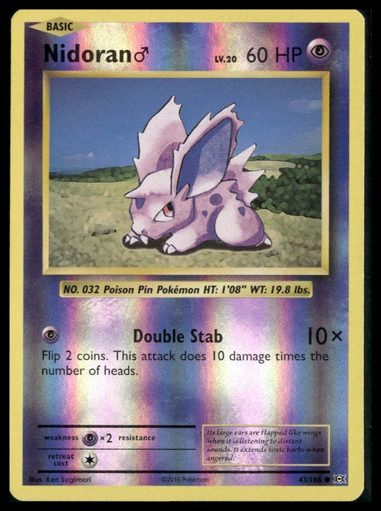 Nidoran M #43/108 Reverse Holo Evolutions VLP