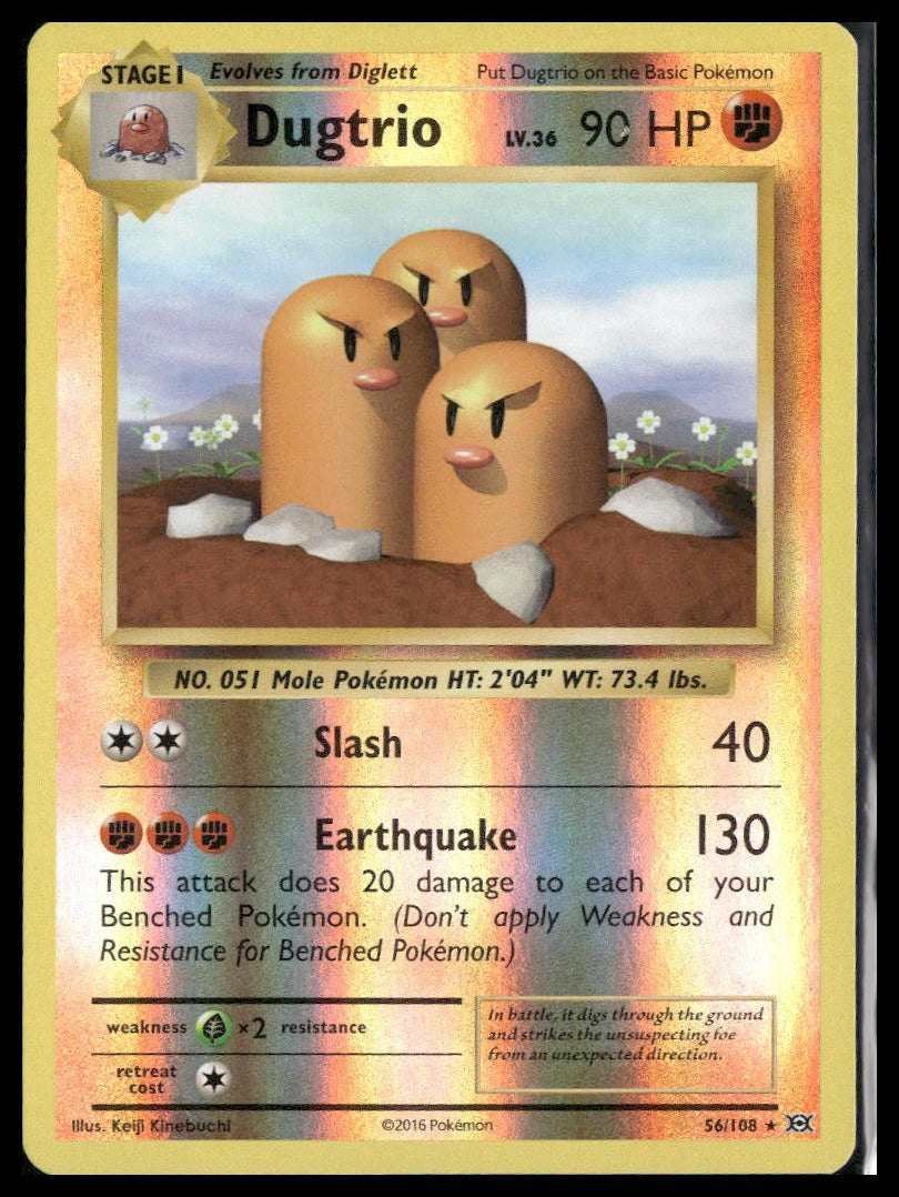 Dugtrio #56/108 Reverse Holo Evolutions NM