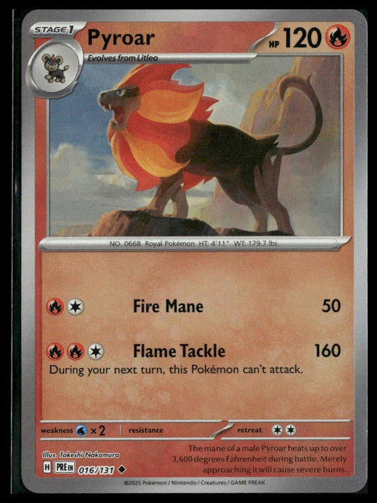 Pyroar #016/131 (Master Ball) Prismatic Evolutions NM