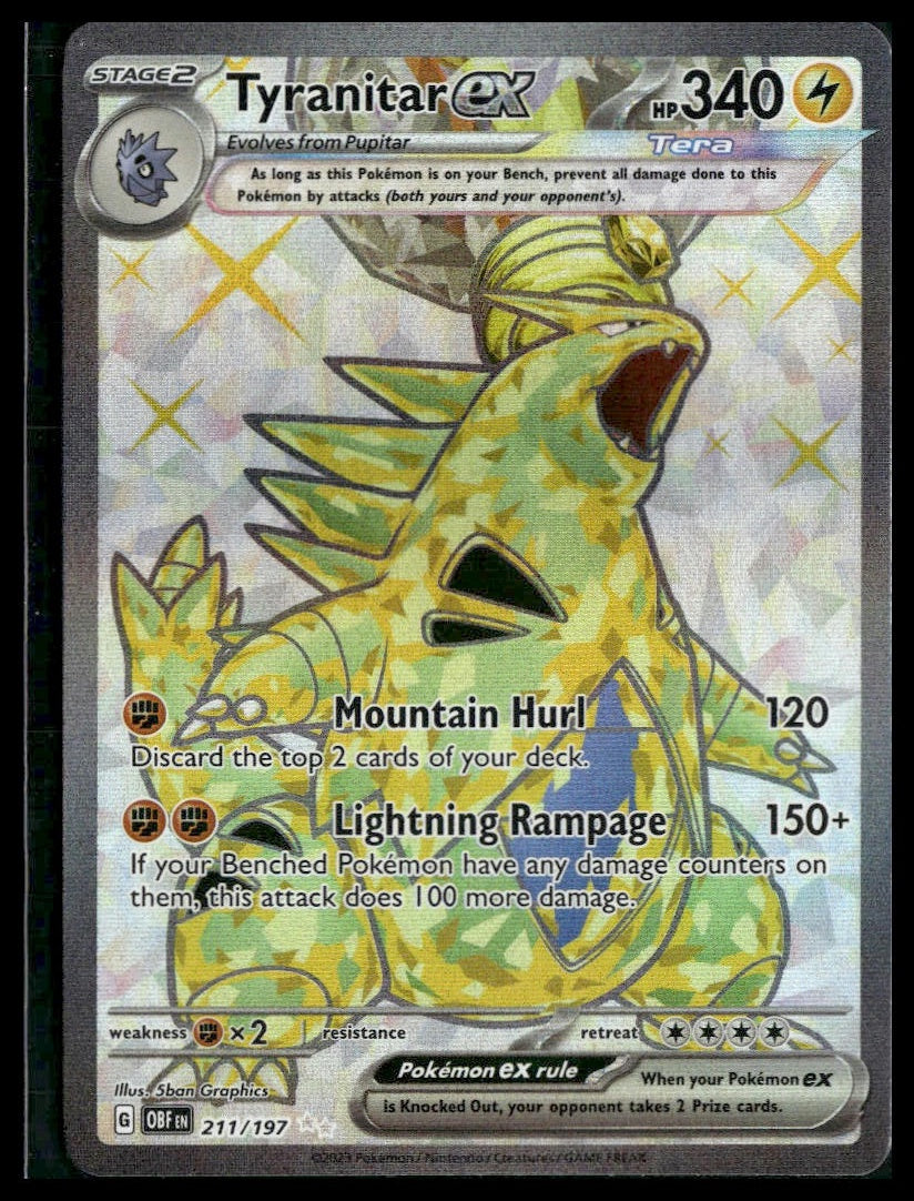 Tyranitar ex #211/197 Obsidian Flames NM
