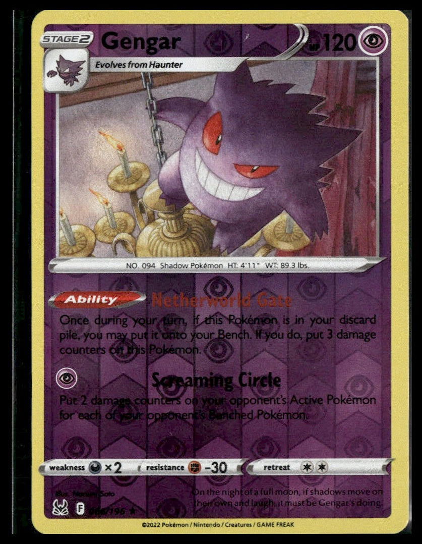 Gengar #066/196 Reverse Holo Lost Origin VLP
