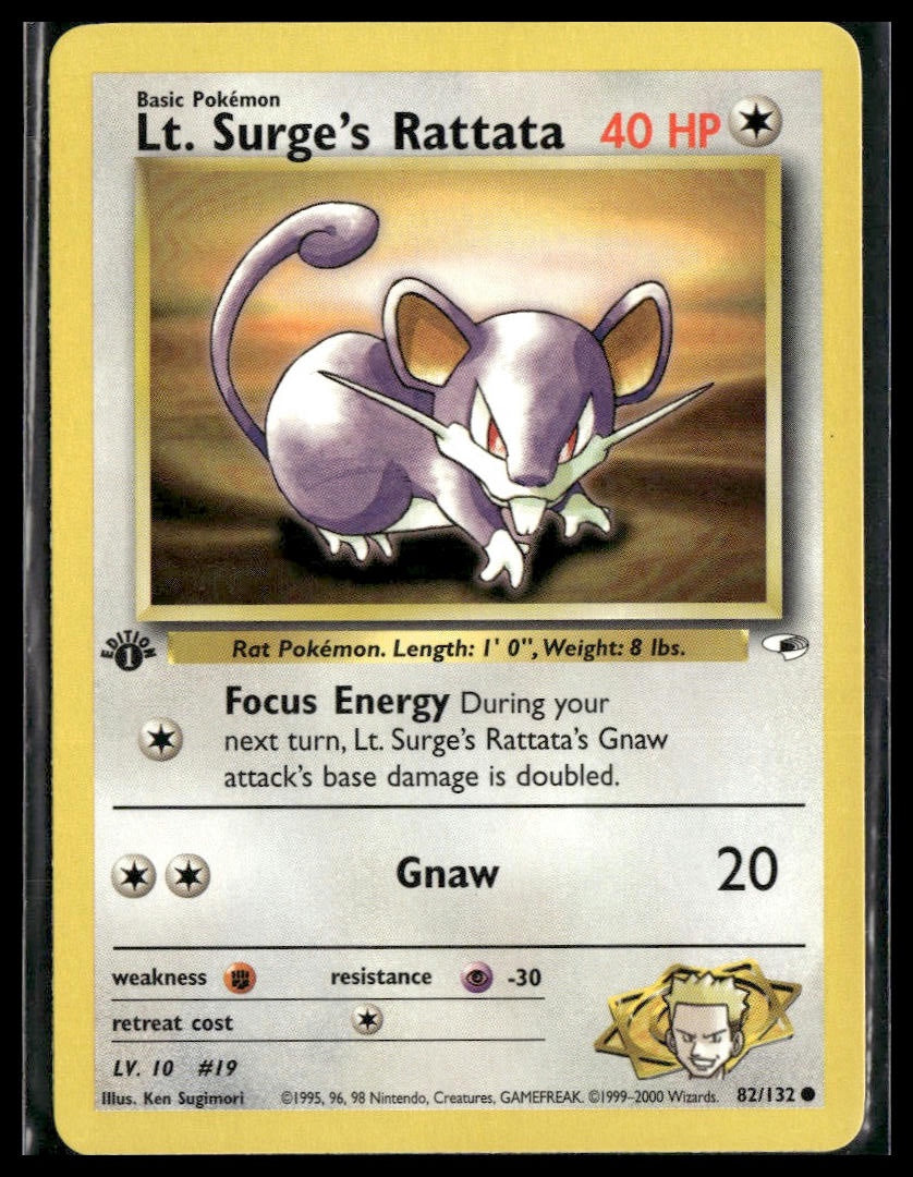 Lt. Surge's Rattata #082/132 Gym Heroes VLP