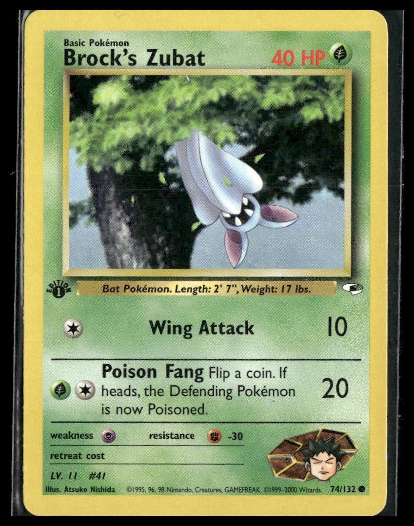 Brock's Zubat #074/132 1st Edition Gym Heroes LP
