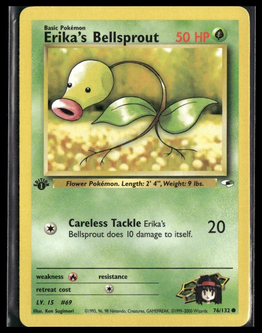 Erika's Bellsprout #076/132 1st Edition Gym Heroes LP