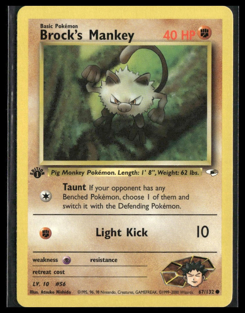 Brock's Mankey #067/132 1st Edition Gym Heroes VLP