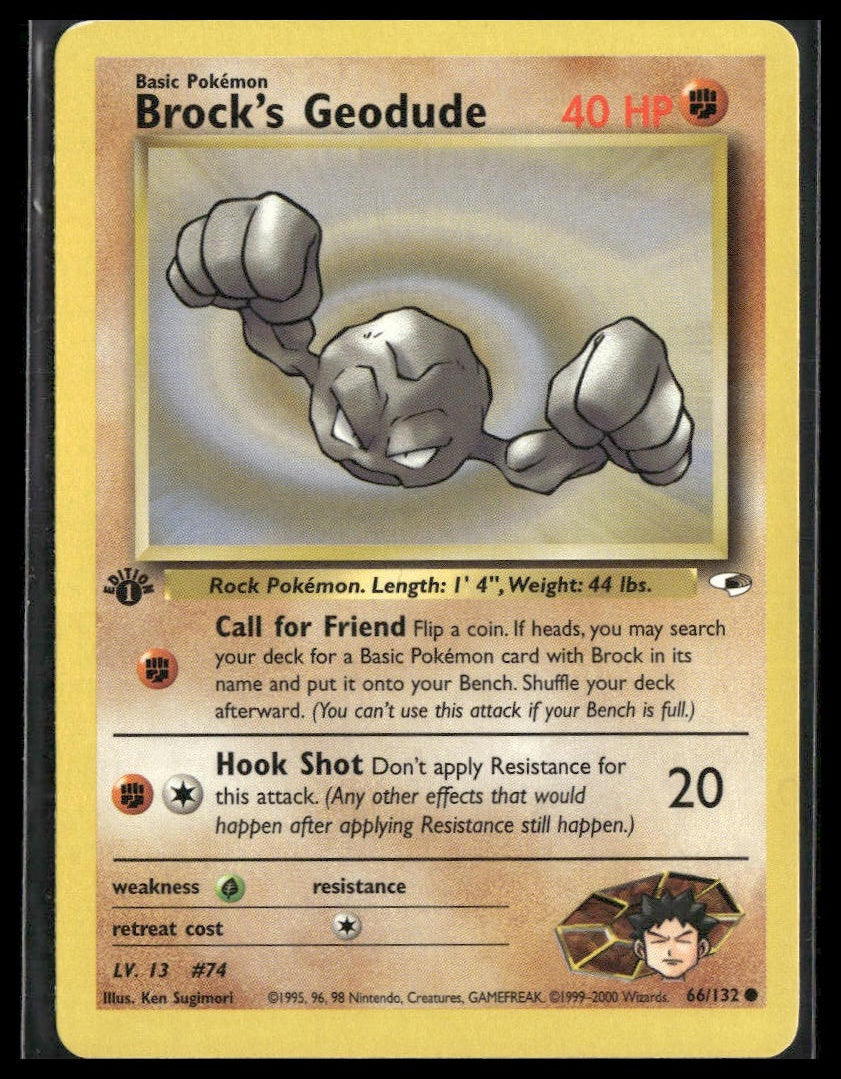 Brock's Geodude #066/132 1st Edition Gym Heroes LP