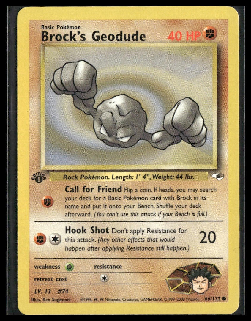 Brock's Geodude #066/132 1st Edition Gym Heroes VLP