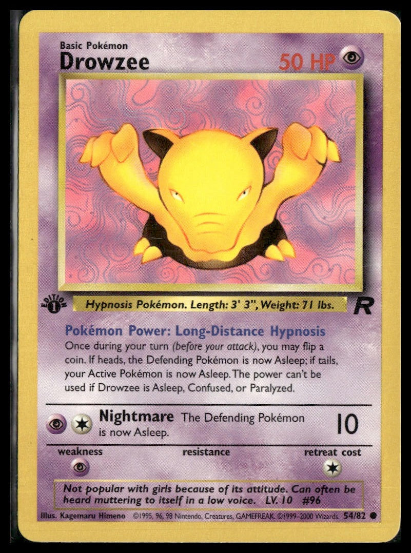 Drowzee #54/82 1st Edition Team Rocket LP