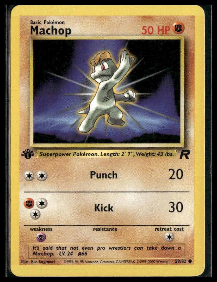 Machop #59/82 1st Edition Team Rocket LP