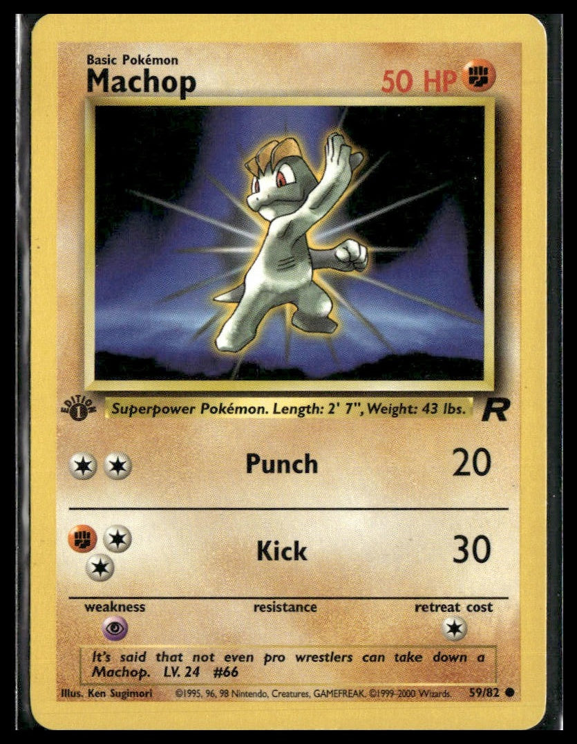 Machop #59/82 1st Edition Team Rocket LP