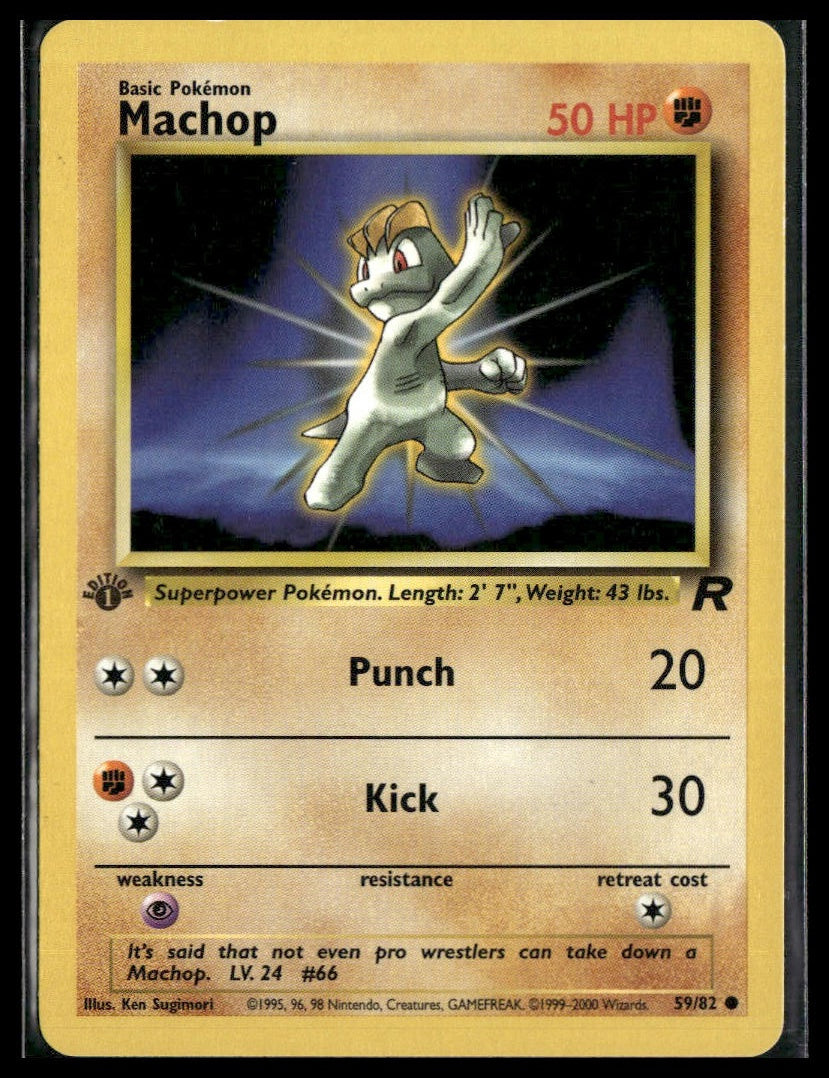 Machop #59/82 1st Edition Team Rocket MP