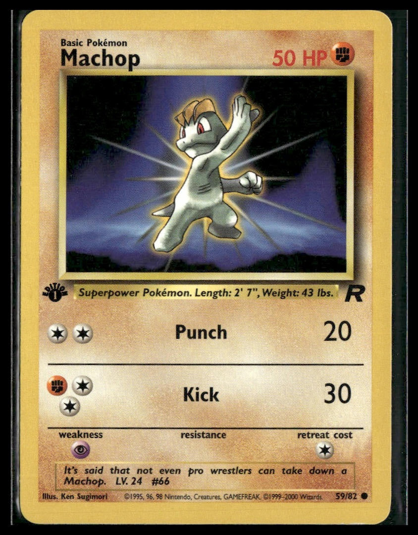 Machop #59/82 1st Edition Team Rocket LP