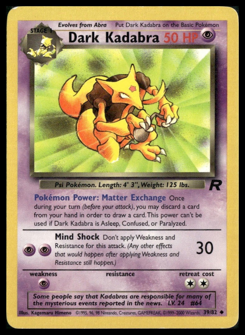 Dark Kadabra #39/82 Team Rocket LP