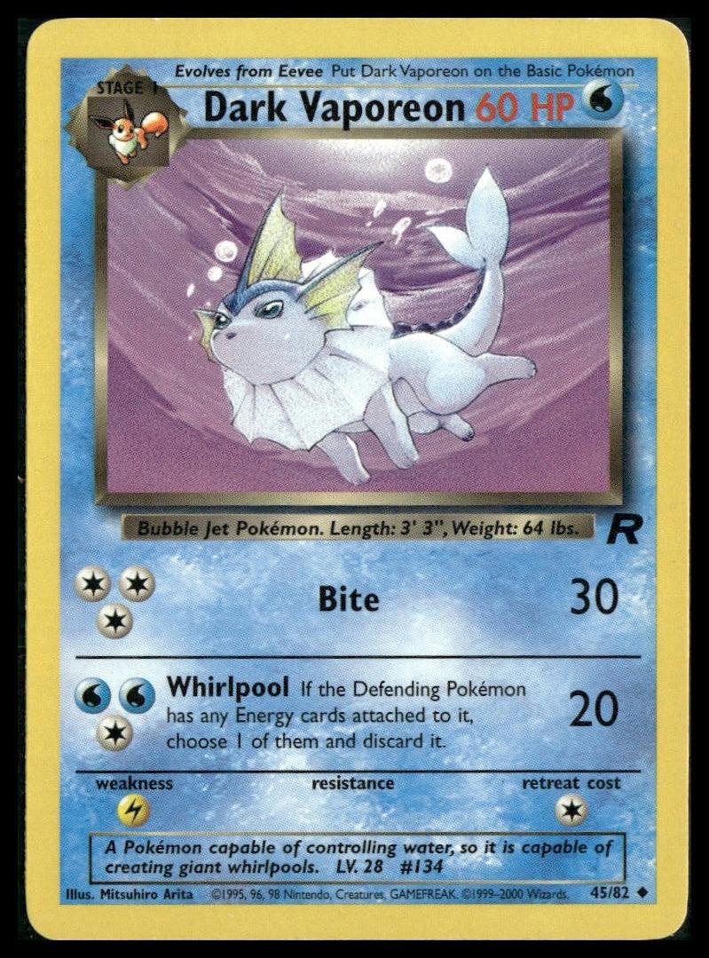 Dark Vaporeon #45/82 Mitsuhiro Arita Team Rocket VLP