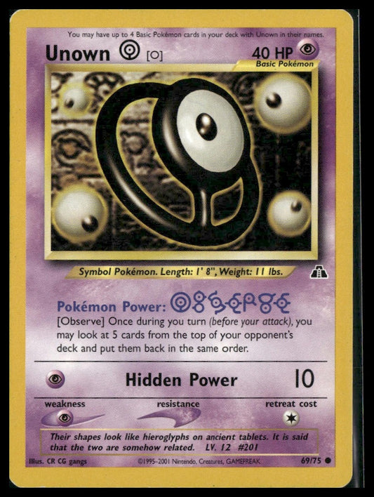 Unown [O] #69/75 Neo Discovery MP