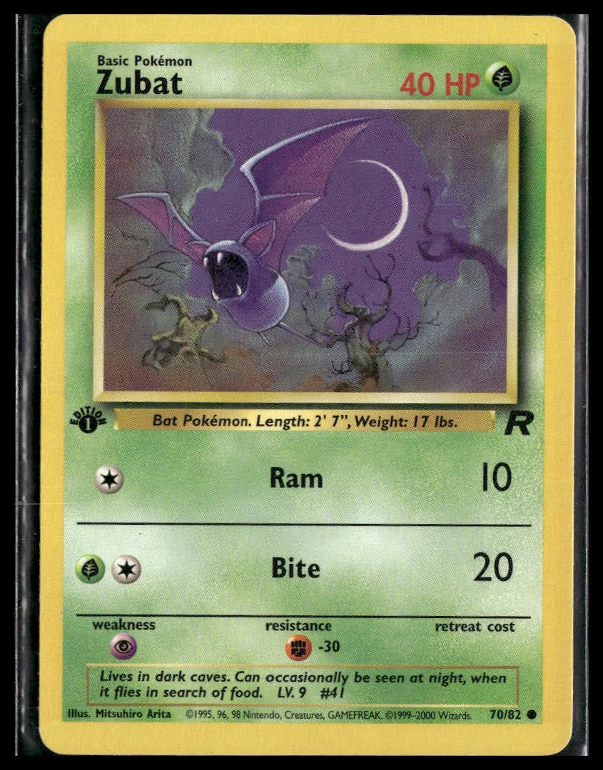 Zubat #70/82 1st Edition Mitsuhiro Arita Team Rocket MP