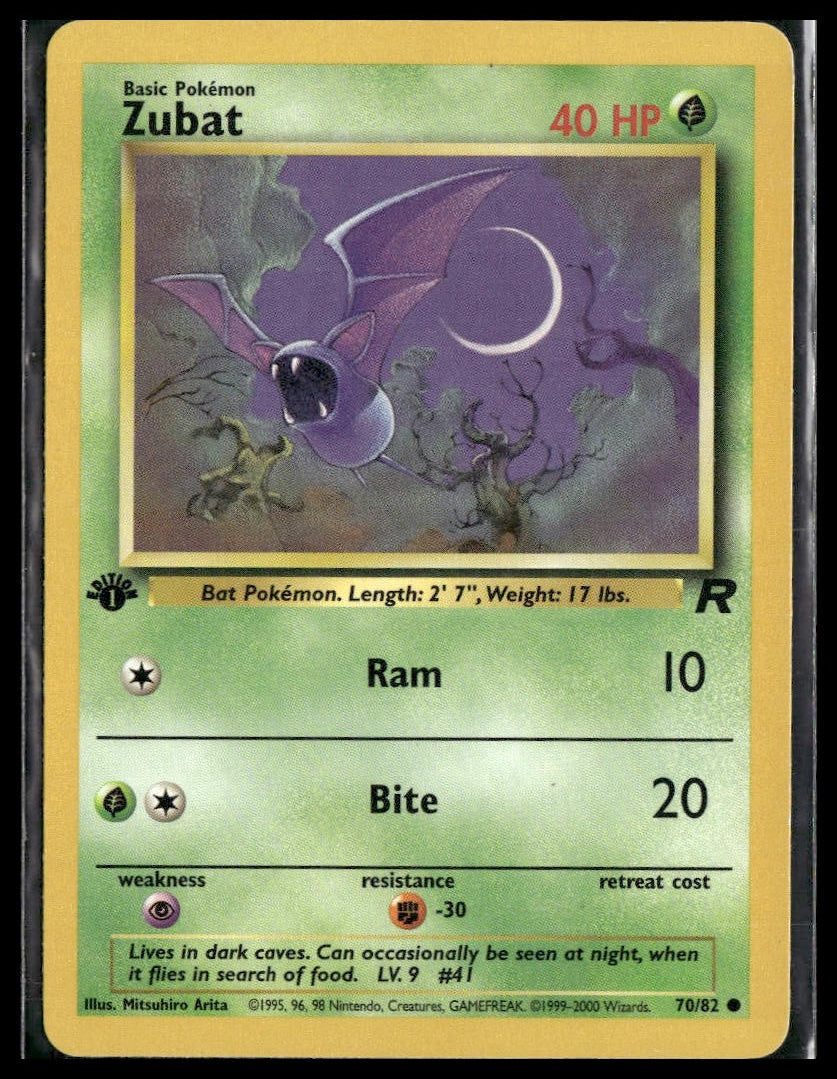 Zubat #70/82 1st Edition Mitsuhiro Arita Team Rocket MP