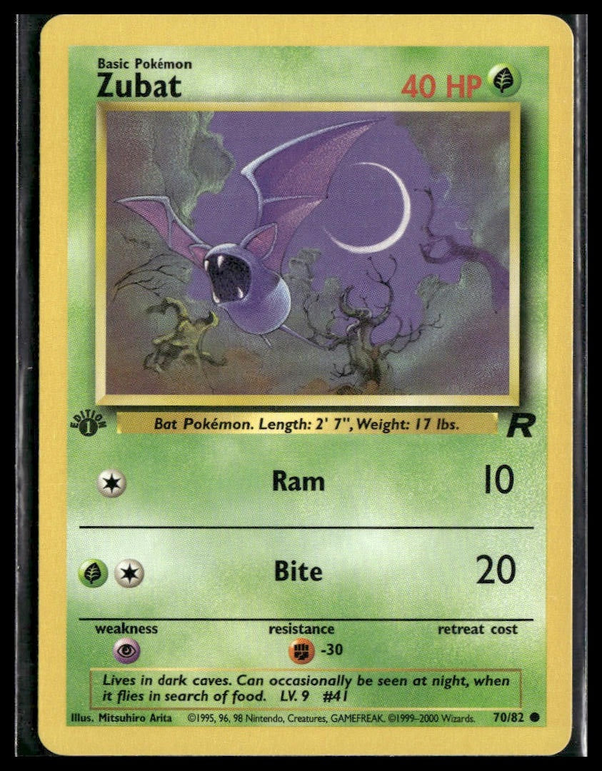 Zubat #70/82 1st Edition Mitsuhiro Arita Team Rocket LP